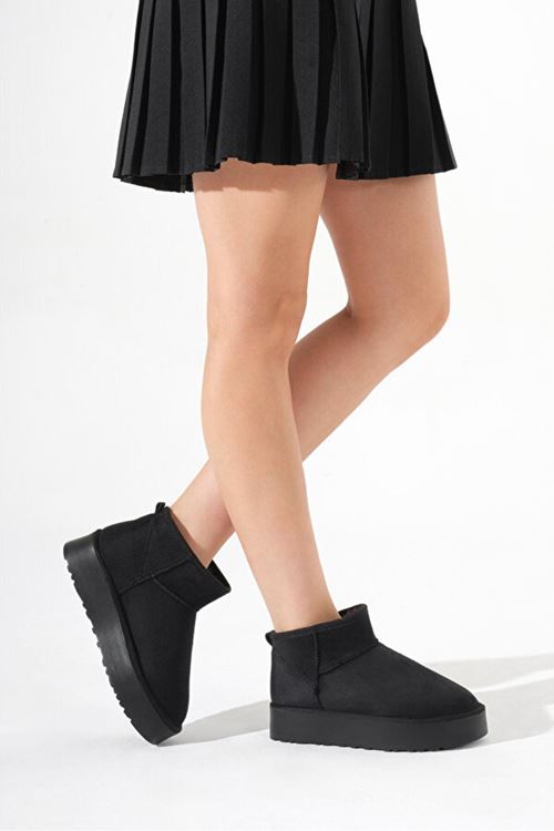 Kadın Su İtici Süet Kısa Bot – İçi Peluşlu Sıcak Tutucu Günlük Kışlık Kaydırmaz Premium Bot