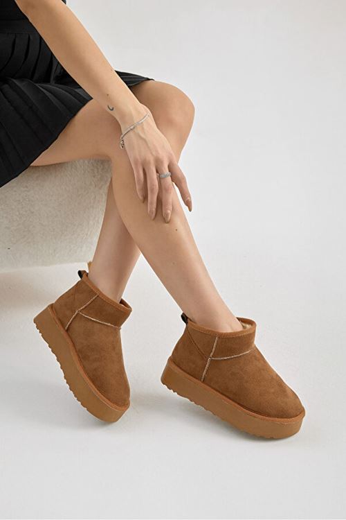 Kadın Su İtici Süet Kısa Bot – İçi Peluşlu Sıcak Tutucu Günlük Kışlık Kaydırmaz Premium Bot