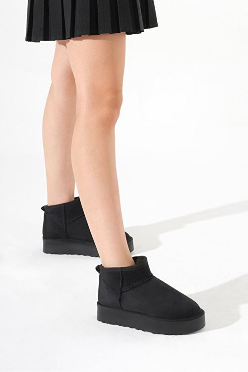 Kadın Su İtici Süet Kısa Bot – İçi Peluşlu Sıcak Tutucu Günlük Kışlık Kaydırmaz Premium Bot