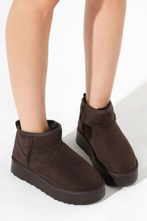 Kadın Su İtici Süet Kısa Bot – İçi Peluşlu Sıcak Tutucu Günlük Kışlık Kaydırmaz Premium Bot