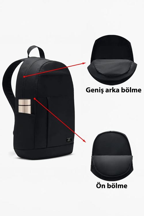 Unisex 4 Bölmeli Kalemlikli Siyah Su Itici Kumaş Özellikli Okul Sırt Çantası