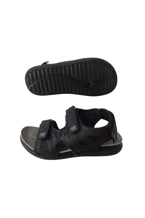 Eren Siyah Rahat Taban Ayarlanabilir Cırtlı Erkek Sandalet