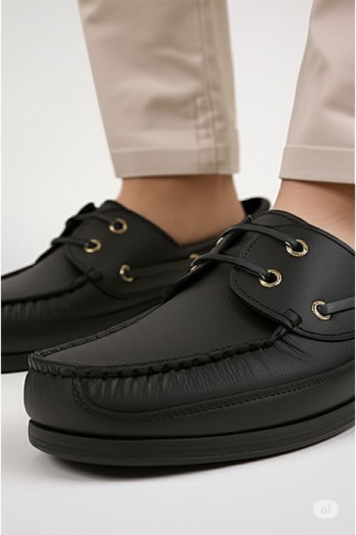 Tamamı Hakiki Deri Garantili Rahat Günlük Mokasen Tekne Stili Rahat Erkek Ortopedik Taban Ayakkabı