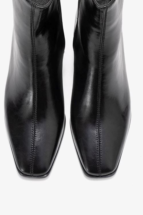 Kadın Siyah Fermuarlı Kalın Orta Topuk Şık Rahat Bilek Bot