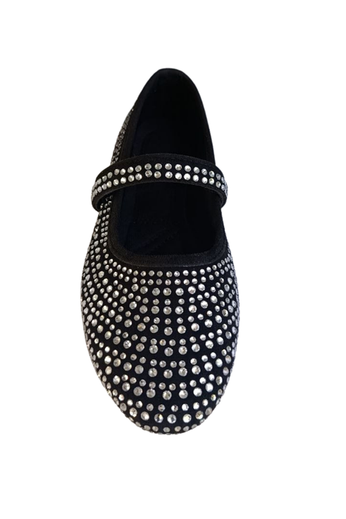 Kadın Siyah Taşlı Babet Ayakkabı – Şık, Rahat, Günlük Mary Jane Rahat Babet - Tokalı Bantlı Günlük Ve Şık Düz Taban Ayakkabı