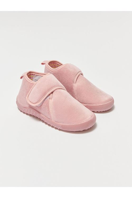 Kız Çocuk Pembe Cırt Cırtlı Günlük Ayakkabı – Yumuşak Tabanlı, Rahat ve Hafif Panduf