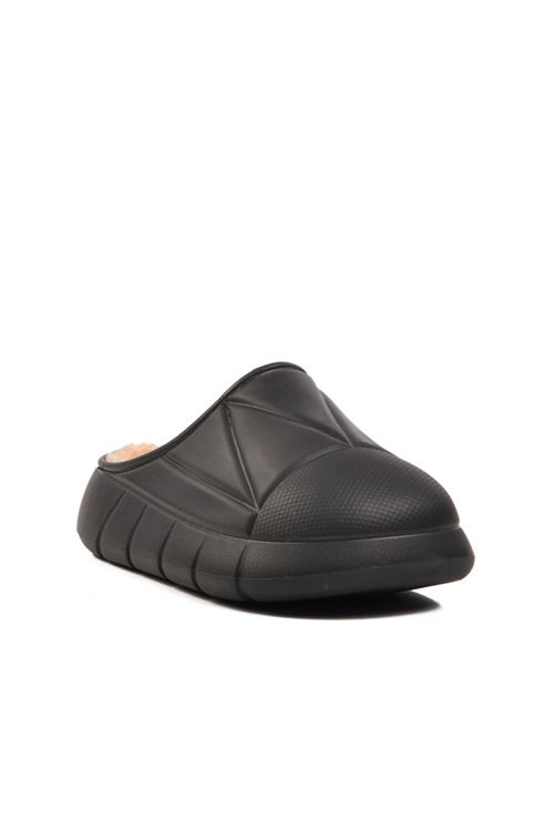 Siyah Unisex Önü Kapalı İçi Tüylü Peluş Sıcak Rahat  Ev Terlik 