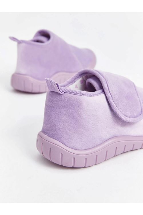 Kız Çocuk Mor Cırt Cırtlı Günlük Ayakkabı – Yumuşak Tabanlı, Rahat ve Hafif Panduf