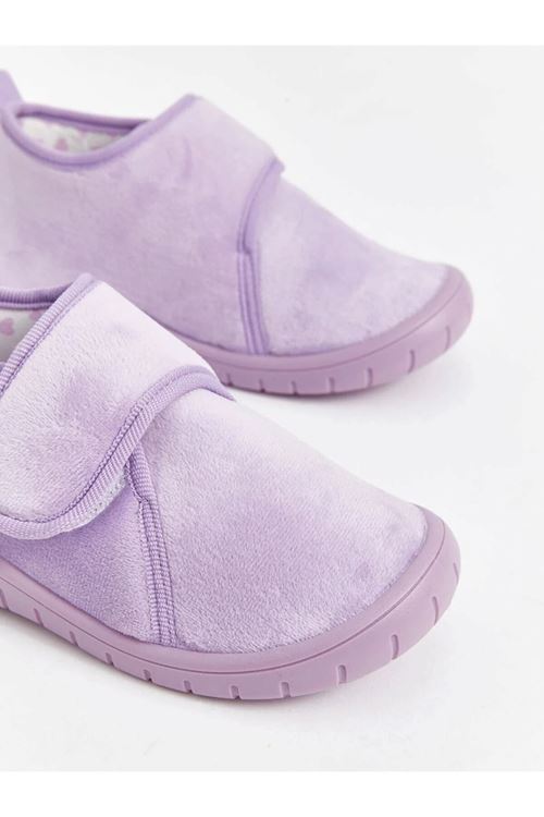 Kız Çocuk Mor Cırt Cırtlı Günlük Ayakkabı – Yumuşak Tabanlı, Rahat ve Hafif Panduf