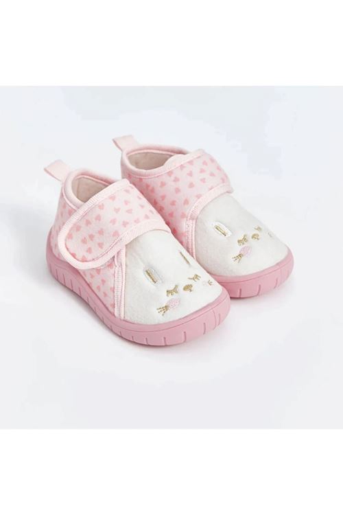 Kız Çocuk Krem Cırt Cırtlı Günlük Ayakkabı – Yumuşak Tabanlı, Rahat ve Hafif Panduf