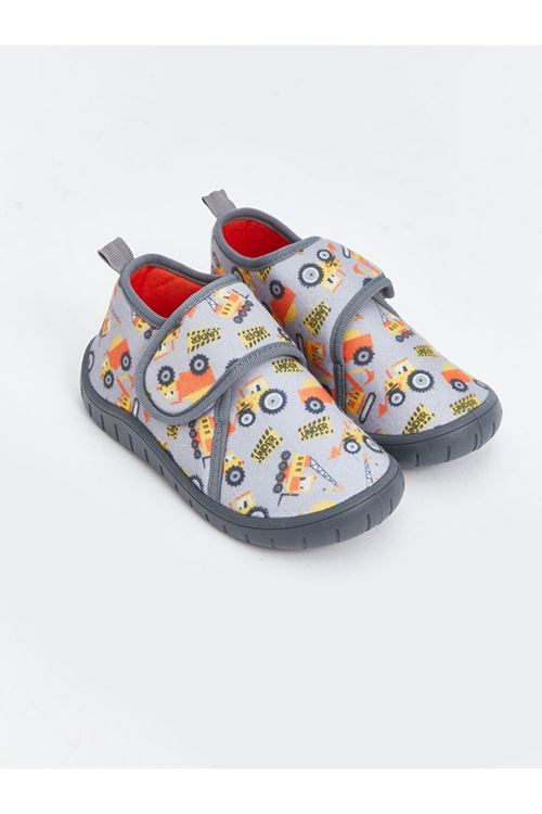 Erkek Çocuk Gri Cırt Cırtlı Günlük Ayakkabı – Yumuşak Tabanlı, Rahat ve Hafif Panduf