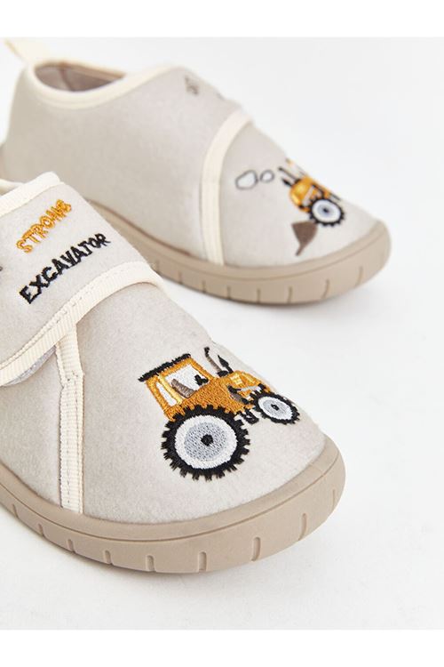 Erkek Çocuk Bej Cırt Cırtlı Günlük Ayakkabı – Yumuşak Tabanlı, Rahat ve Hafif Panduf