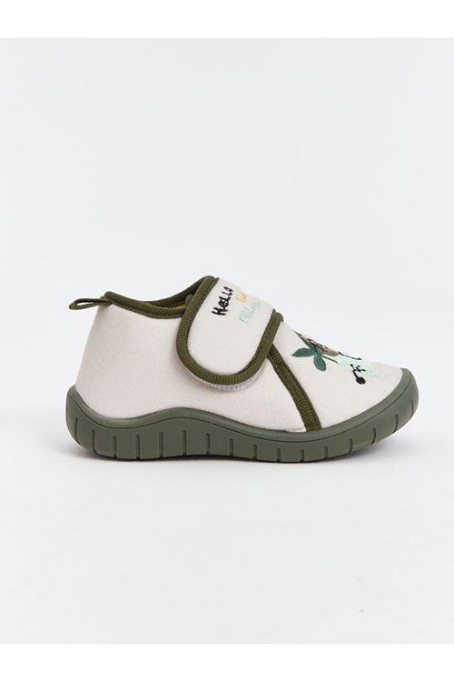 Erkek Çocuk Krem Cırt Cırtlı Günlük Ayakkabı – Yumuşak Tabanlı, Rahat ve Hafif Panduf