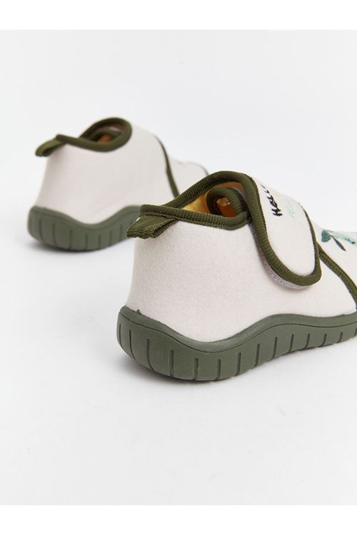 Erkek Çocuk Krem Cırt Cırtlı Günlük Ayakkabı – Yumuşak Tabanlı, Rahat ve Hafif Panduf