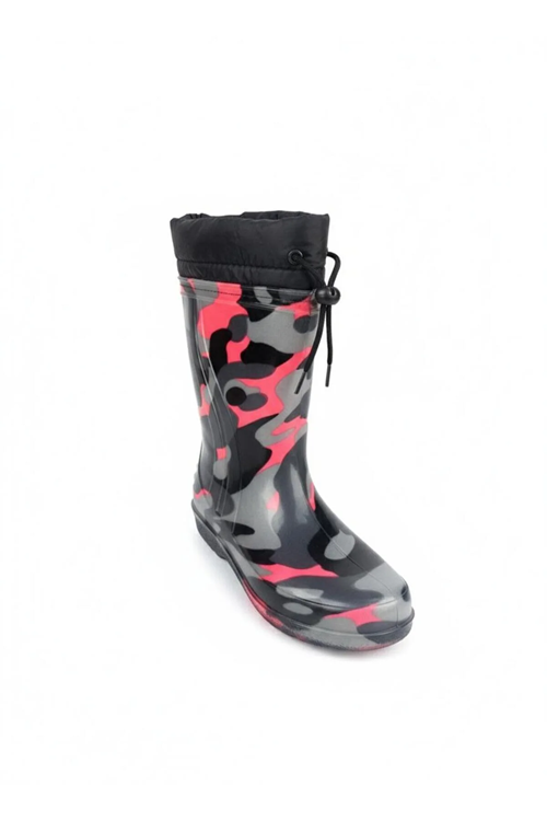 Çocuk 30-35 Premium Su Geçirmez Yün Astarlı Yağmur ve Kar Çizmesi Kaymaz Taban