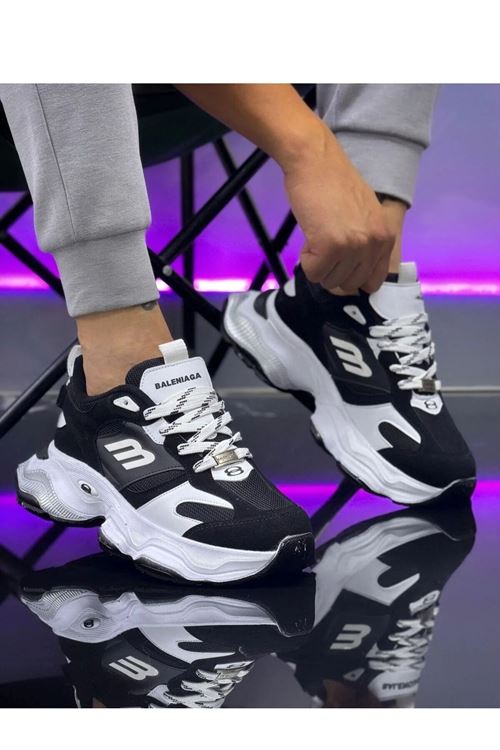 Urban Motion Siyah Beyaz Kalın Taban Sneaker Siyah 