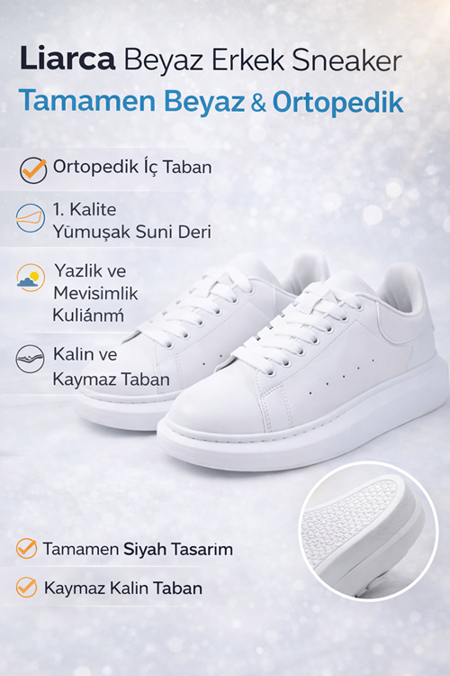 Santa Monica Beyaz Spor Ayakkabı – Hafif, Nefes Alabilen Günlük Yürüyüş Sneaker