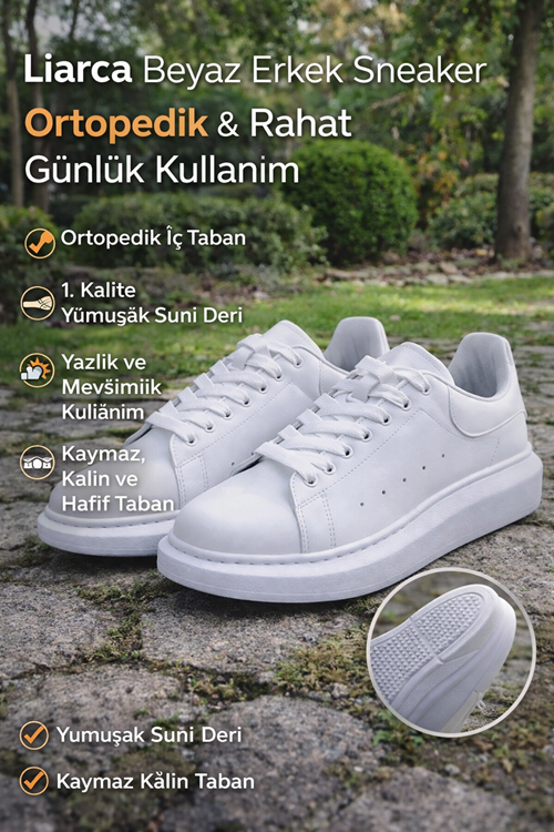 Santa Monica Beyaz Spor Ayakkabı – Hafif, Nefes Alabilen Günlük Yürüyüş Sneaker