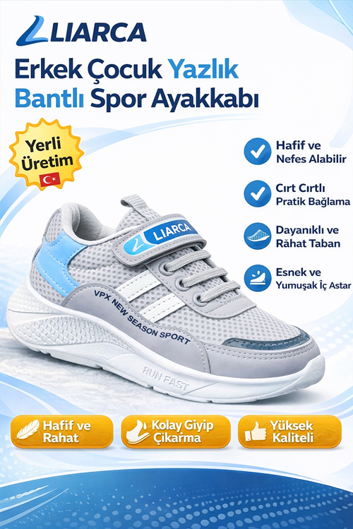 Unisex Kız Çocuk Erkek Çocuk Yazlık Spor Ayakkabı – Konforlu, Dayanıklı, Cırt Bantlı