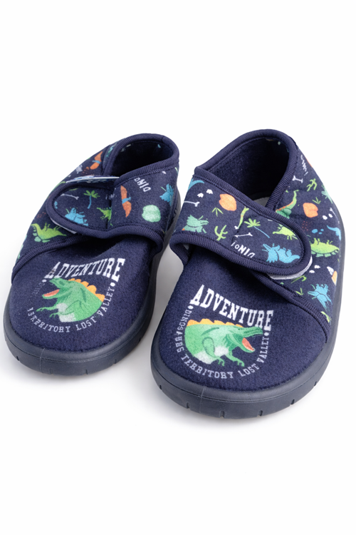 Erkek Çocuk Mavi Cırt Cırtlı Günlük Ayakkabı – Yumuşak Tabanlı, Rahat ve Hafif Panduf 