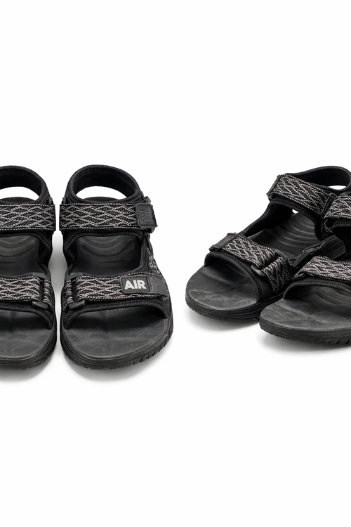 Siyah Cırtlı Ortopedik Erkek Çocuk Sandalet | Yazlık Rahat Model