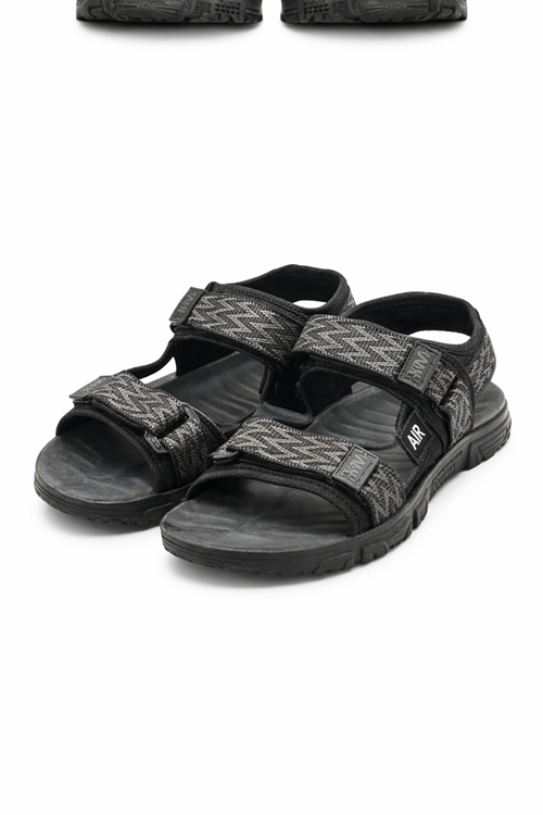 Siyah Cırtlı Ortopedik Erkek Çocuk Sandalet | Yazlık Rahat Model