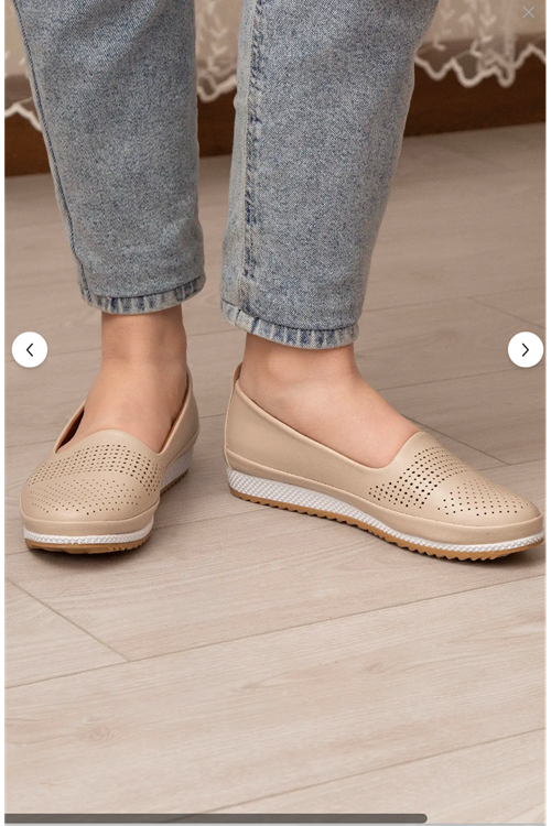Kadın Ortopedik Delikli Comfort Günlük Ayakkabı BEJ
