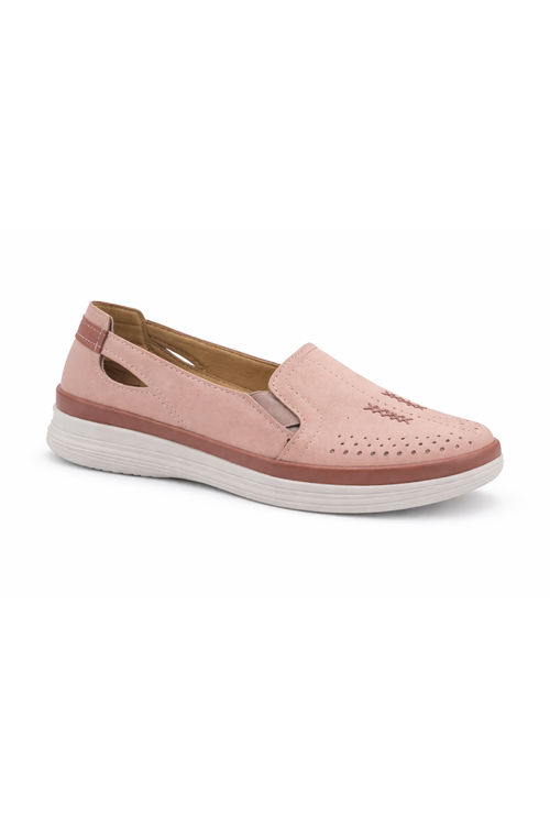 Kadın Ortopedik Delikli Comfort Günlük Ayakkabı Krem