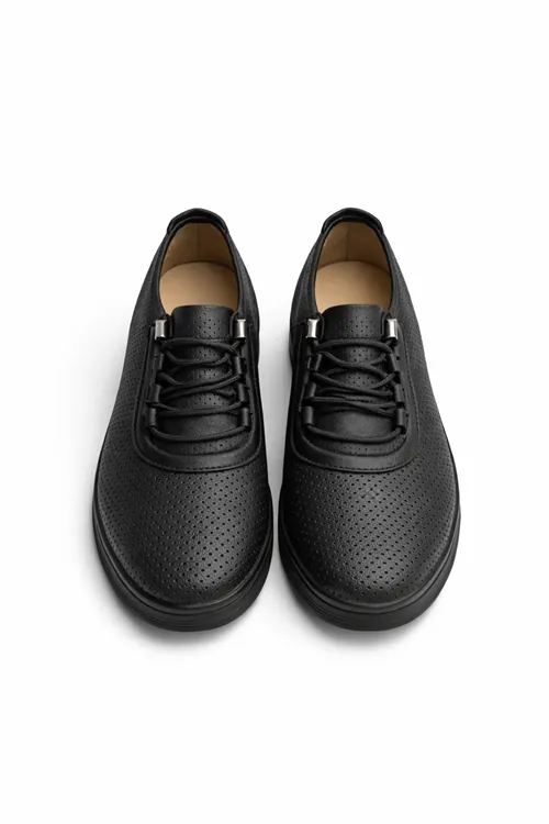 Siyah İnce Taban Kadın Günlük Comfort Ayakkabı – Kaymaz Taban