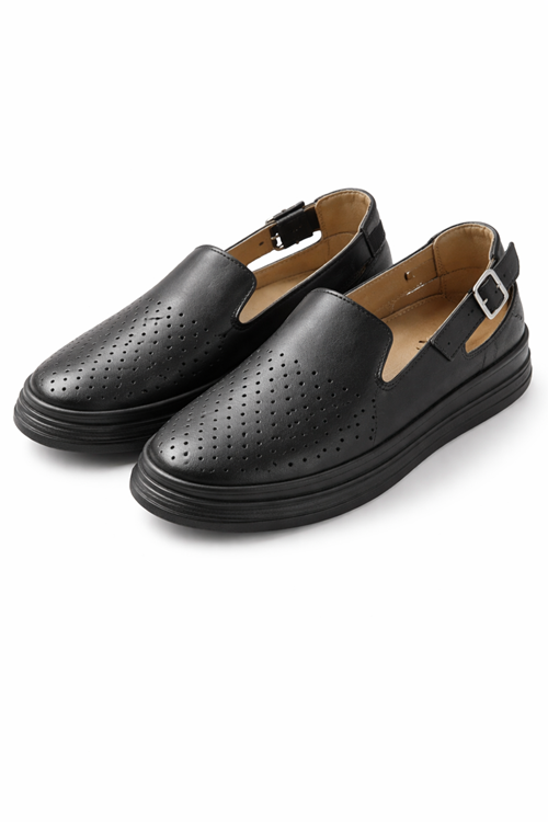 Siyah İnce Taban Kadın Günlük Comfort Ayakkabı – Kaymaz Taban 