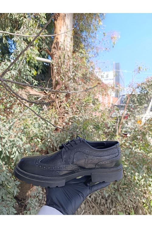 Asil Nokta Erkek Nokta Detaylı Bağcıklı Hakiki Deri Klasik Ayakkabı