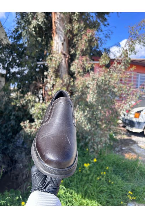 Erkek Bağcıksız Rahat Konforlu Hakiki Deri Klasik Siyah Ayakkabı 