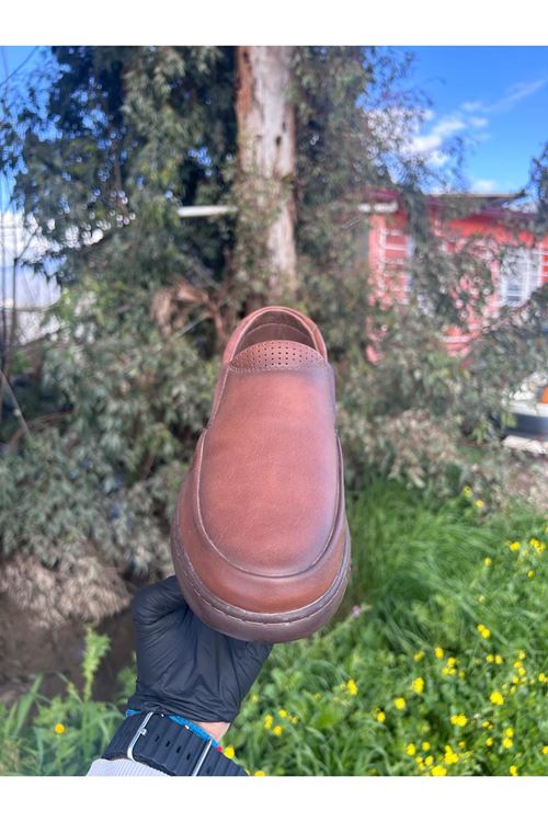 Erkek Yerel Hakiki Deri Günlük Casual kahverengi Ayakkabı – Modern ve Rahat Tasarım 