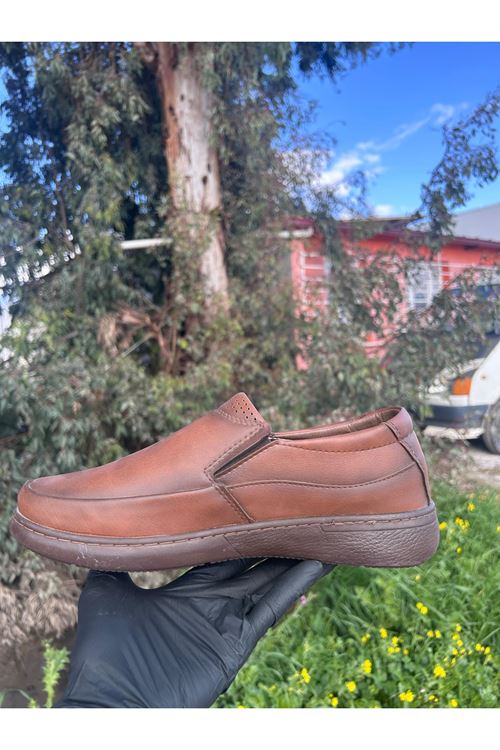Erkek Yerel Hakiki Deri Günlük Casual kahverengi Ayakkabı – Modern ve Rahat Tasarım 