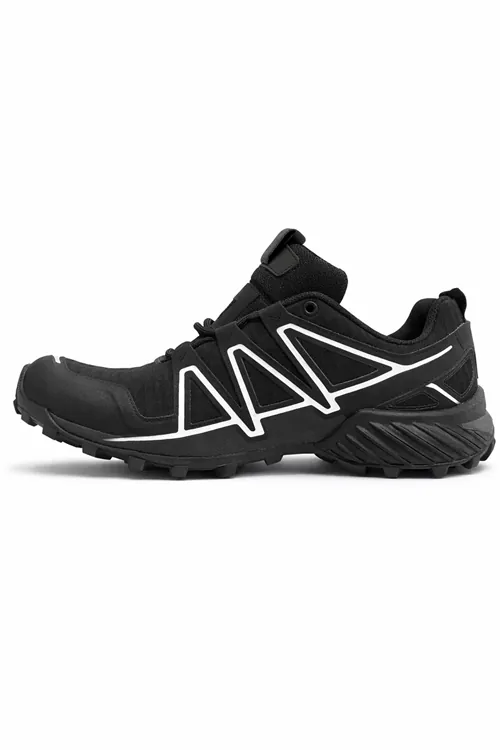 Erkek Outdoor Spor Ayakkabı Trail Running Trekking Kaymaz Taban Siyah