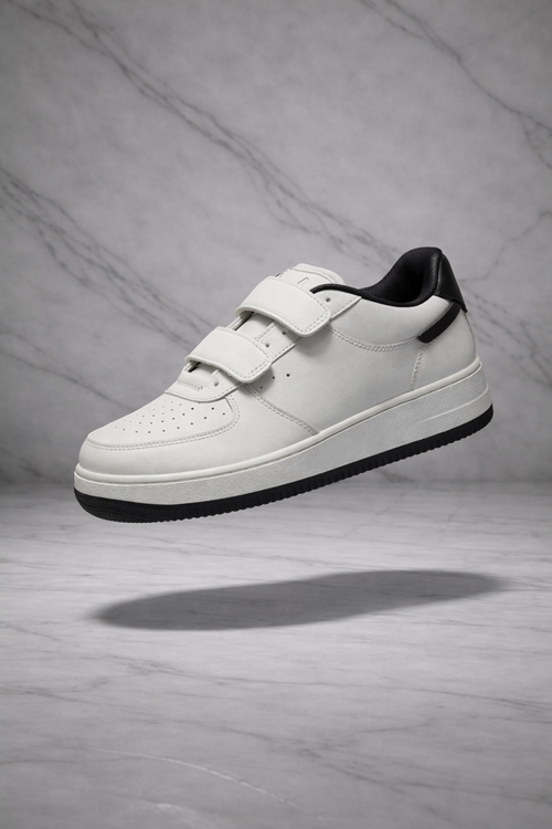 Çocuk Cilt Cırt Cırtlı Beyaz Sneaker – Premium Kalite, Hafif & Dayanıklı, Rahat Taban