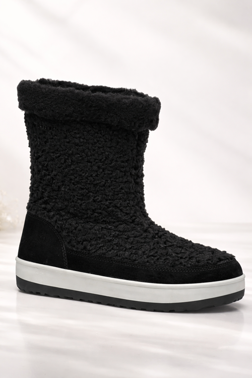 Siyah Kadın Baharlık Bot – Su Geçirmez, Kürklü, Kaymaz Tabanlı Baharlık Kadın Botu (1 Beden Büyük Önerilir)