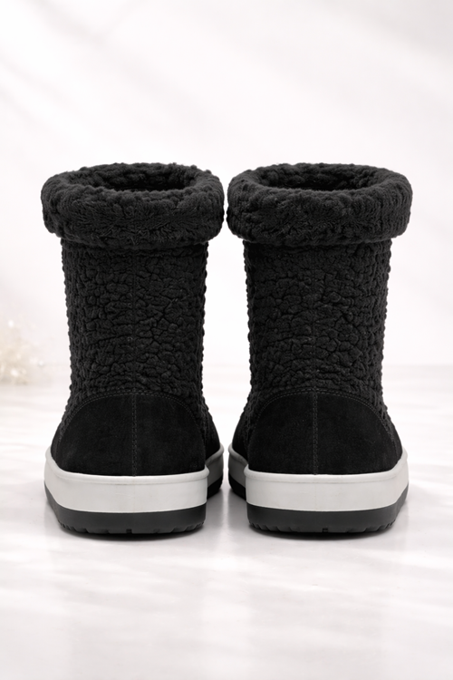 Siyah Kadın Baharlık Bot – Su Geçirmez, Kürklü, Kaymaz Tabanlı Baharlık Kadın Botu (1 Beden Büyük Önerilir)