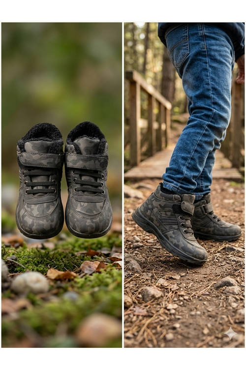 Çocuk Botu Mevsimlik Kaymaz Taban Rahat Günlük Çocuk Botu Bahar & Kış