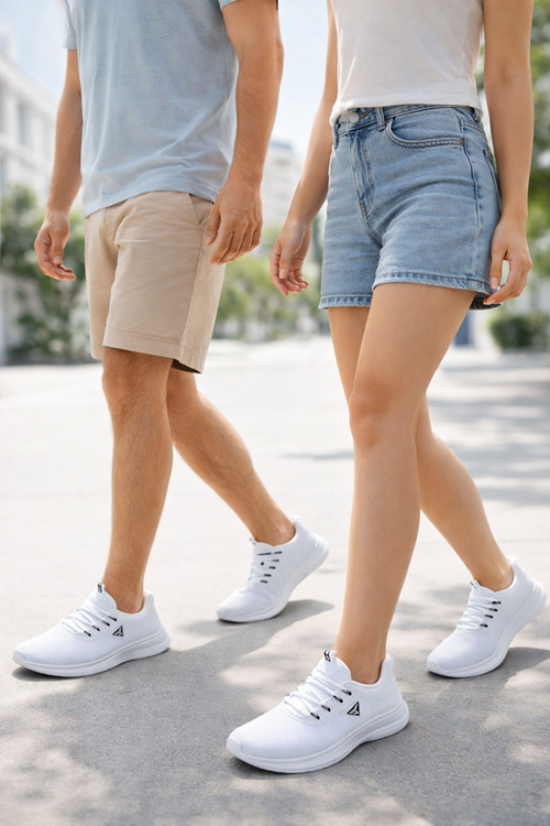 Velora Air Unisex Sneaker Hafif Nefes Alabilir Günlük Spor Ayakkabı Beyaz Siyah