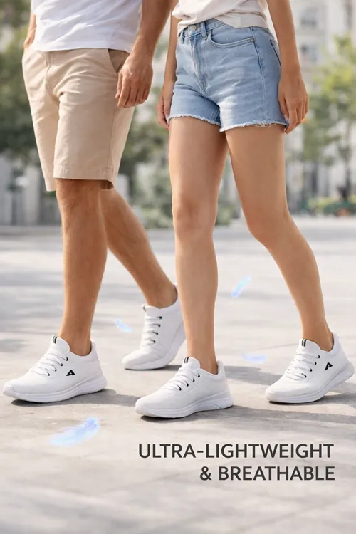 Velora Air Unisex Sneaker Hafif Nefes Alabilir Günlük Spor Ayakkabı Beyaz Siyah