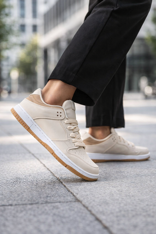 Sandrush Low Top Dayanıklı Rahat Unisex Günlük Sneaker Ayakkabı – Bej Kahve