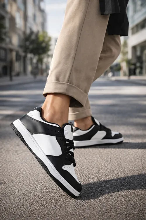 Sandrush Low Top Dayanıklı Rahat Unisex Günlük Sneaker Ayakkabı – Siyah Beyaz