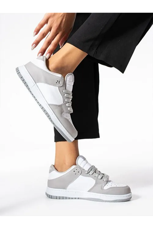 Sandrush Low Top Dayanıklı Rahat Unisex Günlük Sneaker Ayakkabı – Beyaz Gri