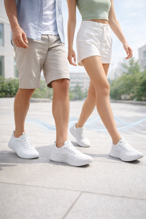 Velora Air Unisex Sneaker Hafif Nefes Alabilir Günlük Spor Ayakkabı Beyaz Gümüş