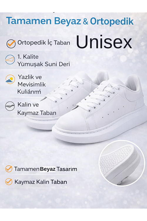 Santa Monica Beyaz Spor Ayakkabı – Hafif, Nefes Alabilen Günlük Yürüyüş Sneaker