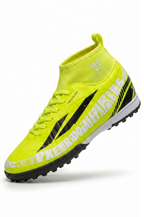 V-TECH Graphite Sock Pro Beyaz Fosforlu Sarı Hafif Yüksek Hız Maksimum Zemin Tutuş Teknolojili Çoraplı Halısaha Ayakkabısı