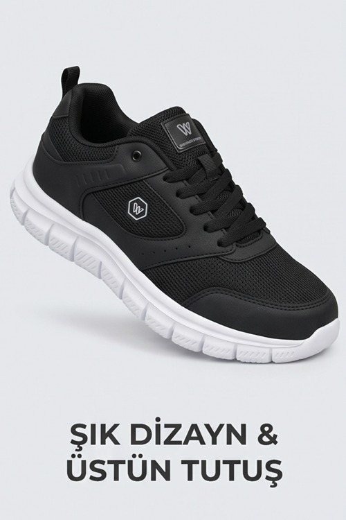Büyük Beden Ortopedik Rahat Taban Bağcıklı Triko File Yazlık Spor Yürüyüş 45 46 47 Numara Ayakkabı Sneaker
