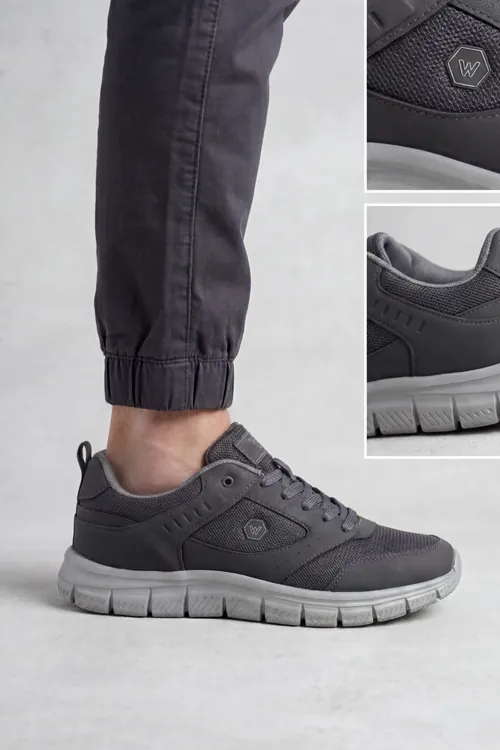 Büyük Beden Ortopedik Rahat Taban Bağcıklı Triko File Yazlık Spor Yürüyüş 45 46 47 Numara Ayakkabı Sneaker