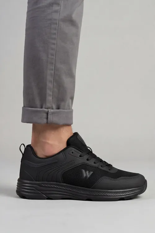 Comfy Step Siyah Günlük Spor Sneaker – Kaymaz Taban Konfor Serisi Erkek Ayakkabı 